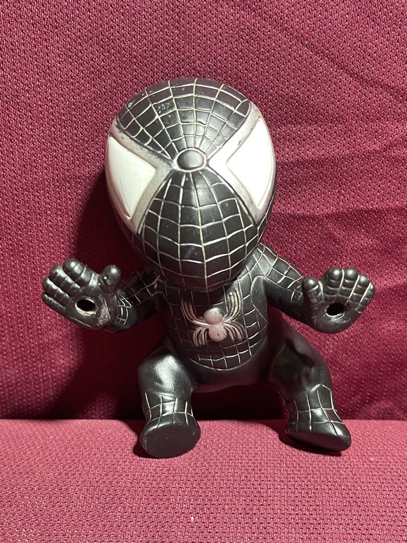 Black Spider-Man Chibi Vinyl Figure Toy (Category: Figurines & Statues) located in Manila. Submitted by dstrangerthings (Listing ID 1469543197, Image 2). Description: missing suction cups to stick.