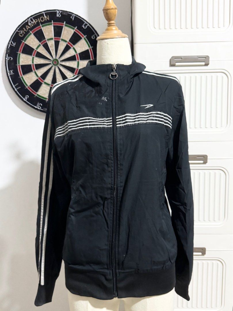 Black Track Jacket (Category: Coats, Jackets and Outerwear) located in Manila. Submitted by thechobecloset (Listing ID 1469527199, Image 3). Description: FIX PRICE Size: S-M Pre-Loved .