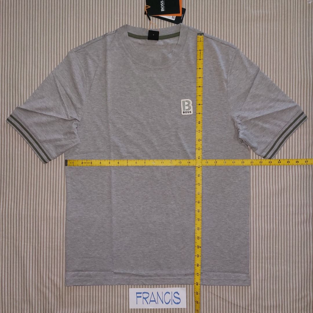 Boss Men's Temixo T-shirt, Silver, Medium (Category: Formal Shirts) located in Antipolo. Submitted by cyknap2001 (Listing ID 1469569519, Image 2). Description: Boss Men's Temixo T-shirt, Silver Size Medium on tags, actual is 21"x28" 100% Cotton for natural comfort MOP - payment first sa gcash .