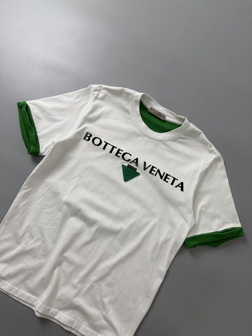 Bottega veneta (Category: Tshirts & Polo Shirts ) located in Pila. Submitted by villanueva80826 (Listing ID 1469528686, Image 2). Description: Bottega veneta Size:medium •Width:19 •Length:27 •Condition:9/10 •Color rate:9/10 Mine:480 +Shipping fee Issue:color transper on sleeve not noticeable Still in good condition Still wearable .