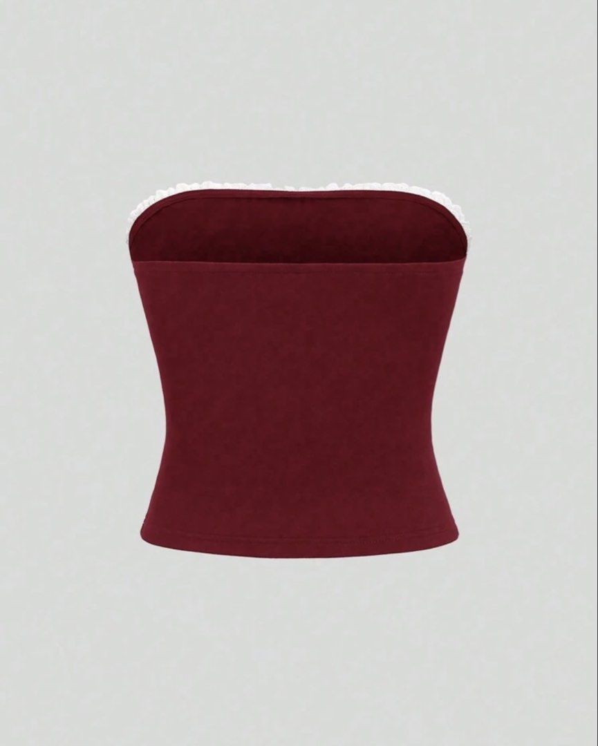Bowknot Tube Top (Category: Others Tops) located in Iba. Submitted by wear1tagain (Listing ID 1469444450, Image 2). Description: ~ Burgundy ~ 30 to 32 waistline ~ 34 to 36 bust ~ Large on tag ~ Never been used ~ From Shein ~ Original price : ₱143 ••••••••••••••••••• ~ J&T Delivery (outside Zambales) ~ Meet up within Iba, Zambales (at CSI Mall) ~ Shipping/Delivery fee shall be shouldered by the buyer.