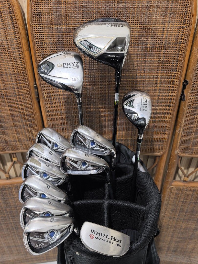 Bridgestone golf set for beginners (Category: Golf) located in Caloocan City. Submitted by ace2729 (Listing ID 1469536896, Image 1). Description: BRIDGESTONE GOLF SET FOR BEGINNERS *DRIVER: BRIDGESTONE PHYZ 10.5° - SR FLEX *WOOD: BRIDGESTONE PHYZ #3-15° -R FLEX *UTILITY: BRIDGESTONE PHYZ #4-22° - R FLEX *IRONS: TOURSTAGE VIQ - 5,6,7,8,9,P,S,A & ODYSSEY WHITE HOT PUTTER - GRAPHITE SHAFT - SR FLEX *BAG: BRIDGESTONE ALL VERY GOOD CONDITION 💸 18,000
