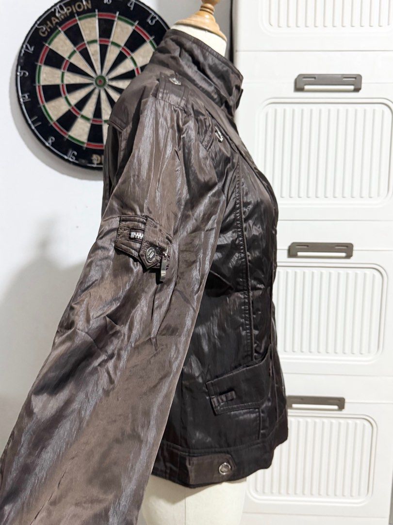 Brown Motor Biker Jacket (Category: Coats, Jackets and Outerwear) located in Manila. Submitted by thechobecloset (Listing ID 1469525693, Image 2). Description: FIX PRICE Size: M Pre-Loved .