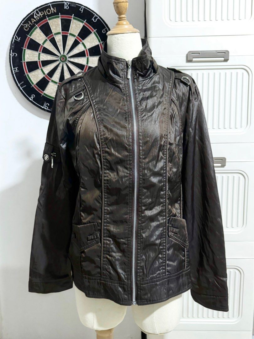Brown Motor Biker Jacket (Category: Coats, Jackets and Outerwear) located in Manila. Submitted by thechobecloset (Listing ID 1469525693, Image 1). Description: FIX PRICE Size: M Pre-Loved .