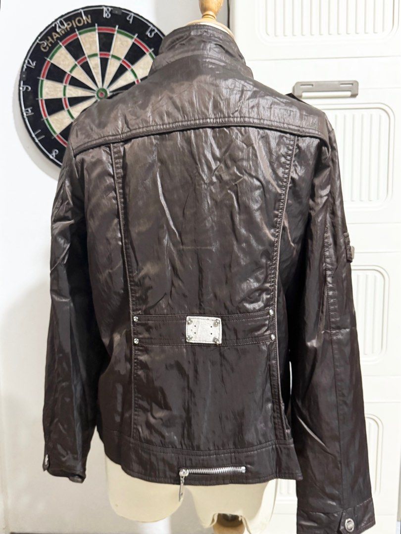 Brown Motor Biker Jacket (Category: Coats, Jackets and Outerwear) located in Manila. Submitted by thechobecloset (Listing ID 1469525693, Image 3). Description: FIX PRICE Size: M Pre-Loved .