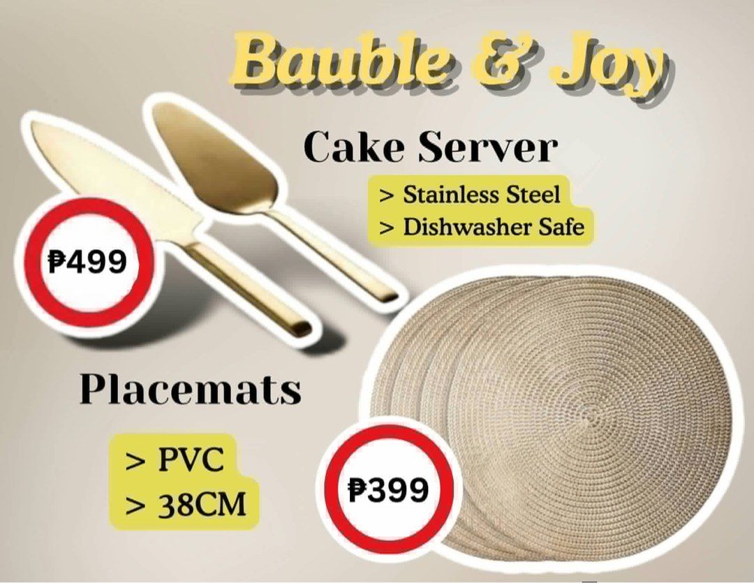 Cake Server and Placemat (Category: Bakeware) located in Manila. Submitted by free.openboxph (Listing ID 1469408102, Image 1). Description: .