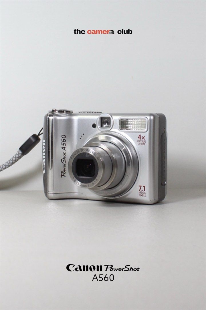 Canon PowerShot A560 7.1 MP Digital Camera (Category: Cameras) located in Tarlac. Submitted by thecouclub (Listing ID 1469497210, Image 1). Description: Canon PowerShot A560 7.1 MP Digital Camera ♡ ̆̈ CCD sensor ♡ ̆̈ built-in flash working ♡ ̆̈ movie mode (VGA) ♡ ̆̈ face detection ♡ ̆̈ red-eye reduction ♡ ̆̈ scene modes ♡ ̆̈ my colors ♡ ̆̈ 4x optical zoom ♡ ̆̈ 4x digital zoom ♡ ̆̈ date stamp ♡ ̆̈ optical viewfinder ♡ ̆̈ 2.5” LCD display ♡ ̆̈ all 