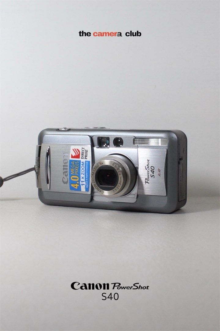 Canon PowerShot S40 4.0 MP Digital Camera (Category: Cameras) located in Tarlac. Submitted by thecouclub (Listing ID 1469495368, Image 1). Description: Canon PowerShot S40 4.0 MP Digital Camera ♡ ̆̈ CCD sensor ♡ ̆̈ built-in flash working ♡ ̆̈ movie mode with sound ♡ ̆̈ scene modes ♡ ̆̈ 3x optical zoom ♡ ̆̈ digital zoom ♡ ̆̈ optical viewfinder ♡ ̆̈ 1.8” LCD display ♡ ̆̈ all buttons working ♡ ̆̈ clean canon lens ♡ ̆̈ uses CompactFlash Type I / II c