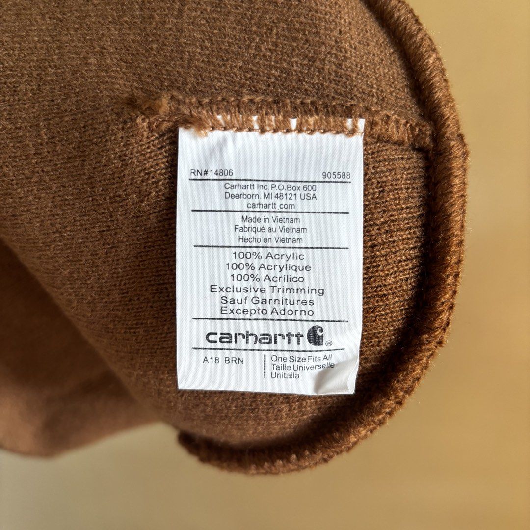 Carhartt A18 Watch Hat Beanie Brown (Category: Caps & Hats) located in Quezon City. Submitted by imwrt (Listing ID 1469536477, Image 3). Description: A18 Acrylic Watch Hat Bought in Japan One size fits all As new.