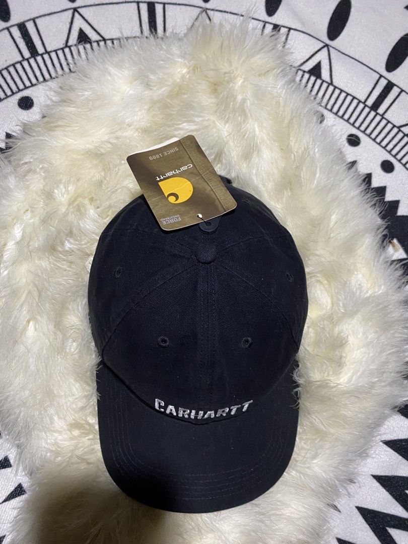 Carhartt Black Cap OSFA (Category: Caps & Hats) located in Badiangan. Submitted by iralorana.thrift (Listing ID 1469420119, Image 3). Description: - Brand new with original store tags - Color: Solid black canvas with white embroidered logo - Built-in Force sweatband technology for ultimate comfort - Adjustable back strap - One size fits all.