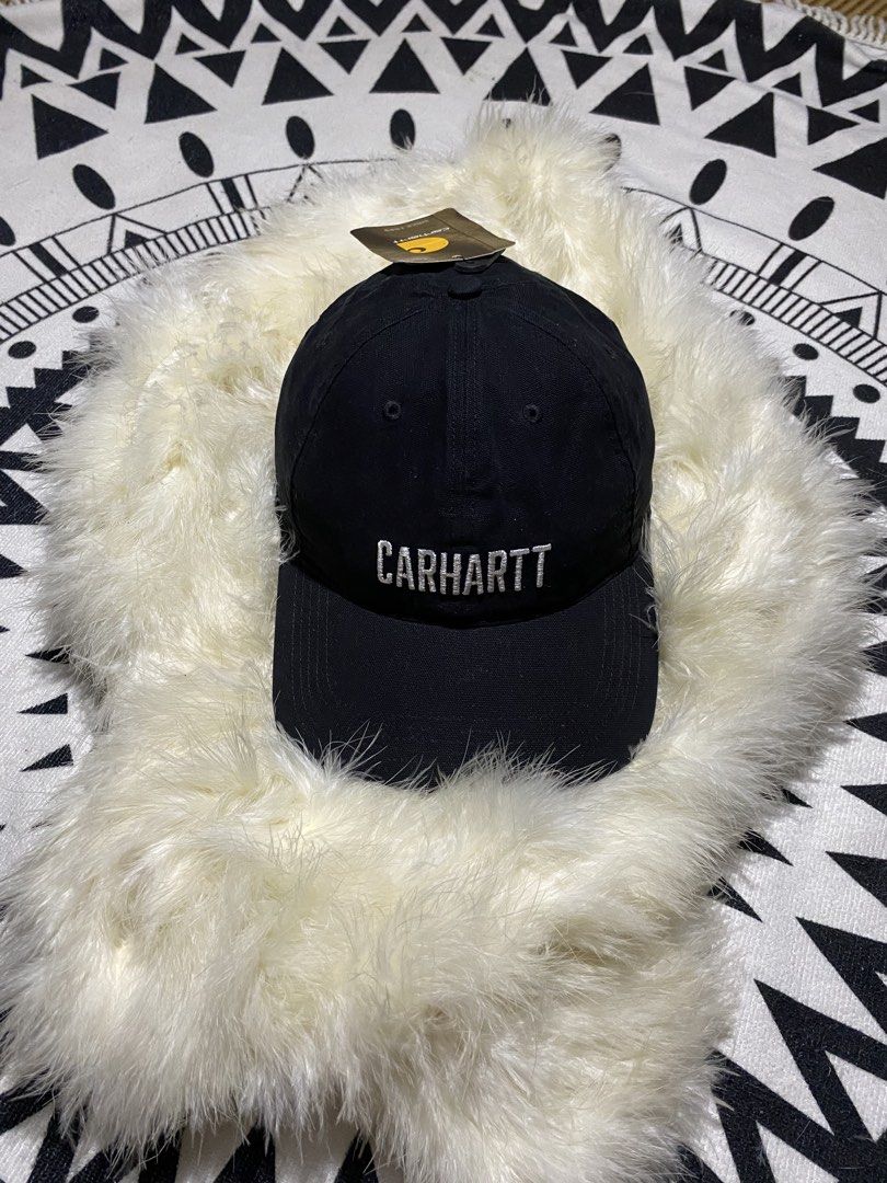 Carhartt Black Cap OSFA (Category: Caps & Hats) located in Badiangan. Submitted by iralorana.thrift (Listing ID 1469420119, Image 1). Description: - Brand new with original store tags - Color: Solid black canvas with white embroidered logo - Built-in Force sweatband technology for ultimate comfort - Adjustable back strap - One size fits all.