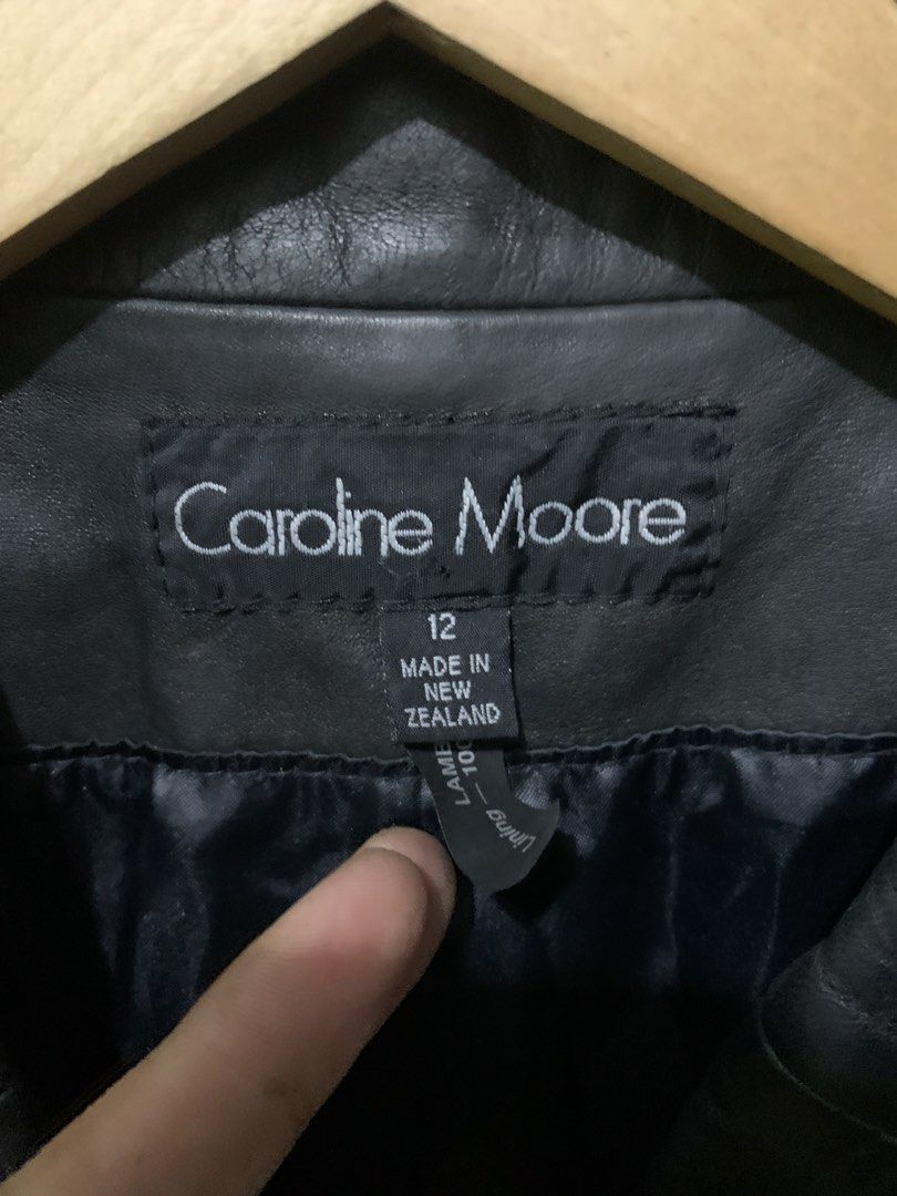 CAROLINE MOORE LEATHER COAT (Category: Coats, Jackets and Outerwear) located in Bulacan. Submitted by ridersthrift_ph (Listing ID 1469510782, Image 3). Description: Authentic Lambskin Leather Genuine Size 12 on tag Medium to Large fittings for Women's Gcash or Bank Payment Bulacan 📍.