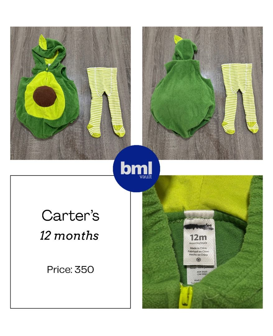 Carter's Avocado Costume 12 Months | BML Vault Philippines (Category: Babies & Kids Fashion) located in Cebu City. Submitted by bml_vault (Listing ID 1469442001, Image 1). Description: .