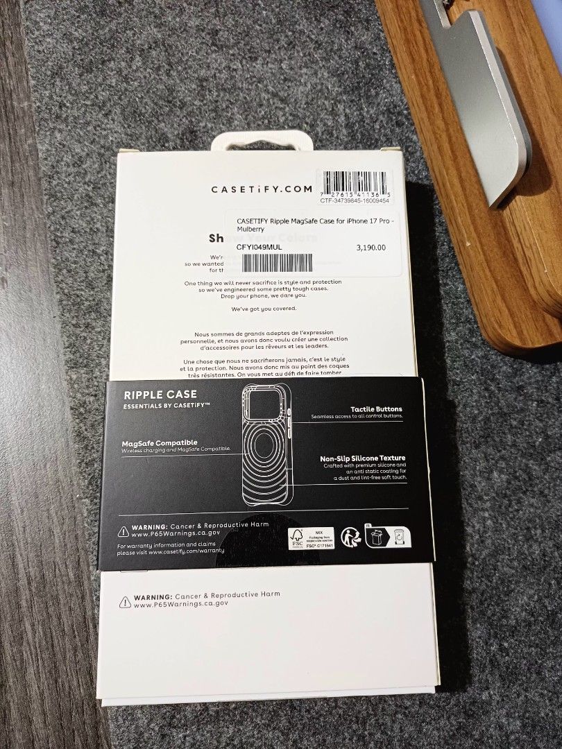Casetify Ripple Case for iPhone 17 Pro (Category: Cases & Sleeves) located in Taytay. Submitted by techie01 (Listing ID 1469527784, Image 2). Description: Fitted only. Original po with qr to check authenticity. Pick up only. Loc: Taytay Rizal .