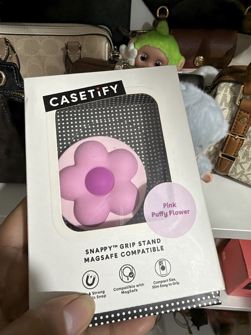 Casetify Snappy Grip Stand & Momax iPhone 17 Pro Case (Category: Cases & Sleeves) located in Quezon City. Submitted by mypersonalprelab (Listing ID 1469410491, Image 3). Description: Casetify Snappy Grip Stand in Pink Puffy Flower design, MagSafe compatible. Momax CaseFORM Lite magnetic transparent case made for iPhone 17 Pro with 0.85mm slim PC material. Both items unopened in original retail packaging. Great combination to protect your phone an