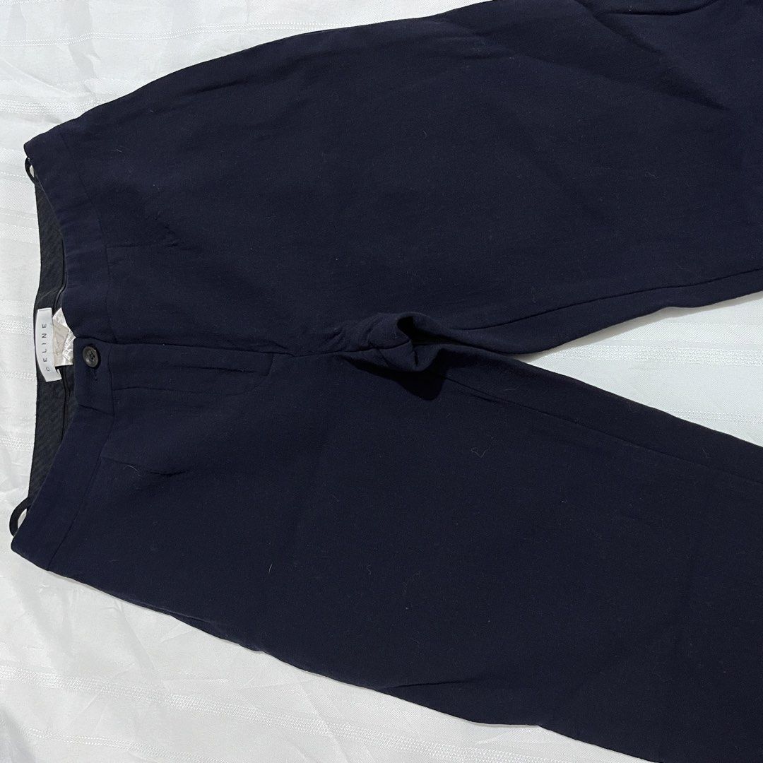 Celine navy blue trousers size 36 (Category: Other Bottoms) located in Baguio. Submitted by gbwardrobe (Listing ID 1469510504, Image 1). Description: - Brand: Celine - Color: Navy blue - Size: 36 (label inside waistband) Authentic .