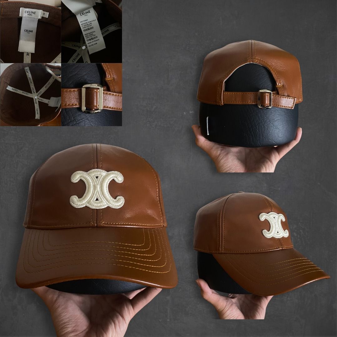 Celine Triomphe Brown Leather Baseball Cap (Category: Caps & Hats) located in Rizal. Submitted by van.b (Listing ID 1469533441, Image 1). Description: Celine Triomphe Brown Leather Baseball Cap Size Medium on tag ₱749 + shipping fee Triomphe patch, adjustable tab, like new Issue(s): None Color Rate: 10 We are not affiliated or associated with any of the brands featured. All trademarks and copyrights belong to their respective owners. .