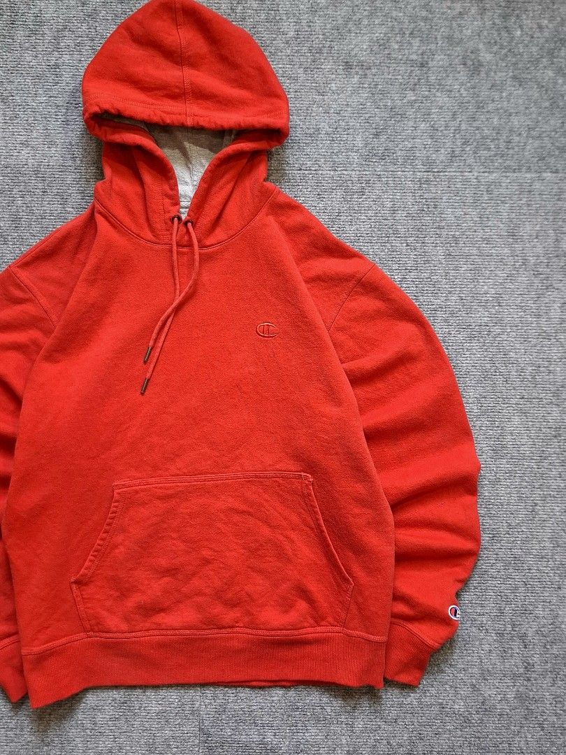 CHAMPION Red Pullover Hoodie (Category: Hoodies) located in Las Pinas. Submitted by nevergetsold.ph (Listing ID 1469487815, Image 3). Description: CHAMPION Red Pullover Hoodie Color Rate: 9/10 Condition Rate: 9/10 Best fit to Large Dimentions (inches) Width: 24 Length: 27.5 Sleeve Length: 25 Issues: none.