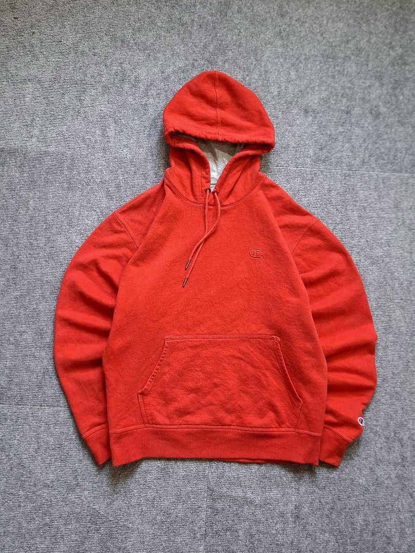 CHAMPION Red Pullover Hoodie (Category: Hoodies) located in Las Pinas. Submitted by nevergetsold.ph (Listing ID 1469487815, Image 1). Description: CHAMPION Red Pullover Hoodie Color Rate: 9/10 Condition Rate: 9/10 Best fit to Large Dimentions (inches) Width: 24 Length: 27.5 Sleeve Length: 25 Issues: none.