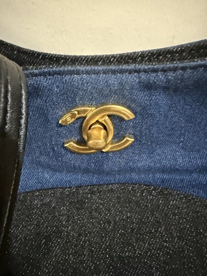 Chanel Denim Tote Bag (Category: Tote Bags) located in Quezon City. Submitted by fairly_curated (Listing ID 1469418139, Image 3). Description: Lightweight denim tote bag Length :13” Widget 14” Can fit laptop .