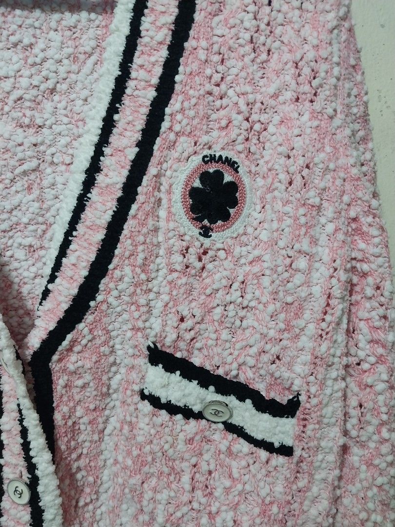Chanel Pink cotton cashmere Cardigan (Category: Coats, Jackets and Outerwear) located in Manila. Submitted by PrinceDani.Clothing (Listing ID 1469471621, Image 3). Description: chanel pink cotton cashmere cardigan Size 36 on tag 18in width 18in length issue: yellow stain excellent condition .