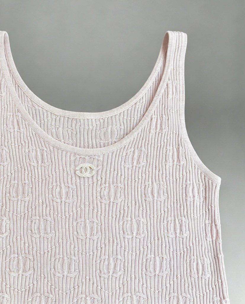 Chanel tank top Aop CC (Category: Luxury Apparel) located in Manila. Submitted by 2ndmemoir (Listing ID 1469450554, Image 2). Description: Chanel Issue cut main tag Excellent condition 9.8 colorate No flaws Good as new .