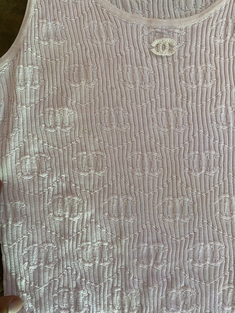 Chanel tank top Aop CC (Category: Luxury Apparel) located in Manila. Submitted by 2ndmemoir (Listing ID 1469450554, Image 3). Description: Chanel Issue cut main tag Excellent condition 9.8 colorate No flaws Good as new .