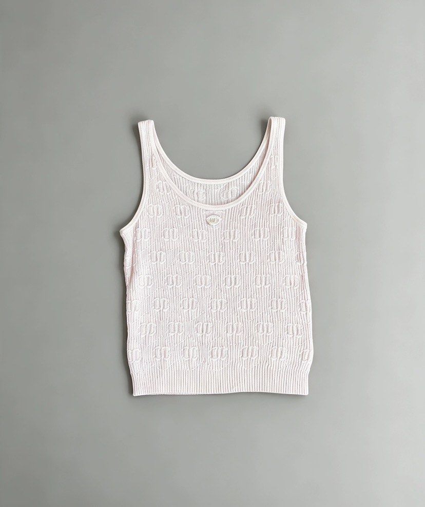 Chanel tank top Aop CC (Category: Luxury Apparel) located in Manila. Submitted by 2ndmemoir (Listing ID 1469450554, Image 1). Description: Chanel Issue cut main tag Excellent condition 9.8 colorate No flaws Good as new .