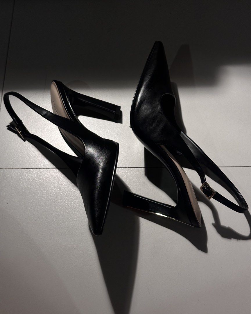 Charles & Keith Kerra Slingback - Size EU 36 (Category: Heels) located in Taguig. Submitted by allithrifts (Listing ID 1469553566, Image 2). Description: - Only over a month old - Used twice for events - No tears - Slight scuff (used the wrong cleaner) - Still as good as new despite minor scuff.