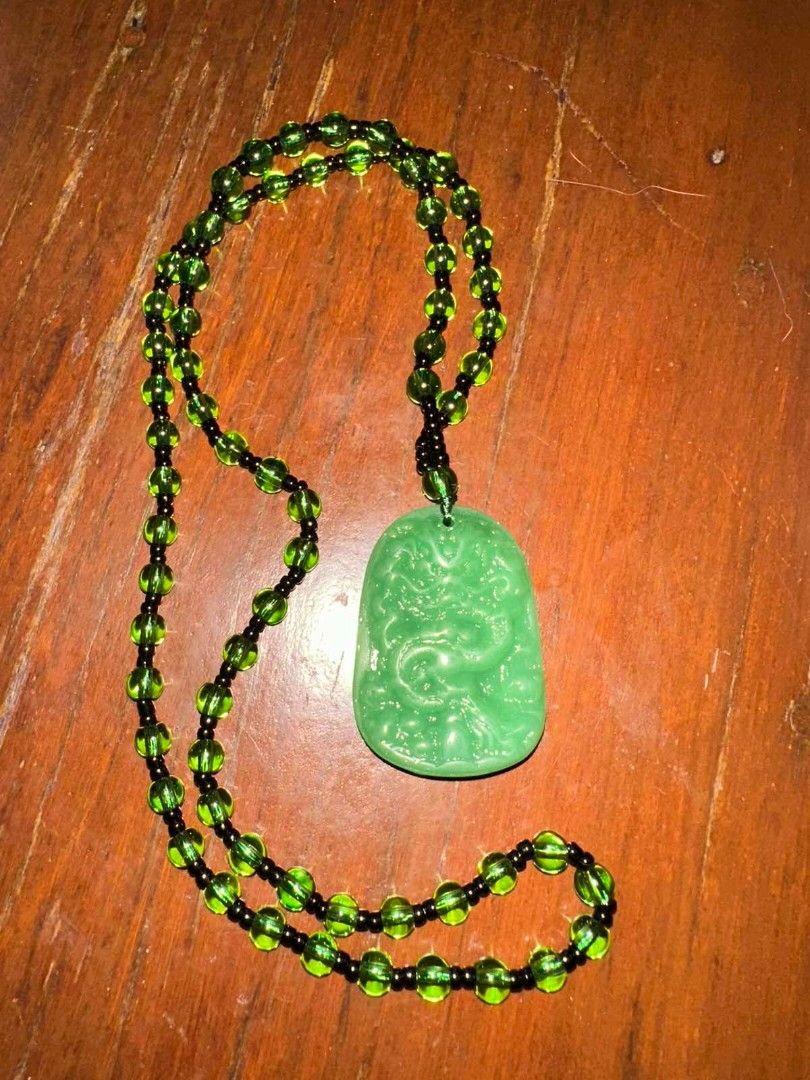 CHINESE DRAGON JADE PENDANT NECKLACE (Category: Necklaces) located in Manila. Submitted by noblecrystal2026 (Listing ID 1469458402, Image 3). Description: Chinese Dragon Jade pendant necklace Brandnew with jewelry box from China Wear for; - Protection and safety - Good health and harmony - Good fortune and prosperity Amulet / Talisman: Many people wear or gift jade dragon pendants to bring career growth, confidence, vitality, and safe travels. DM