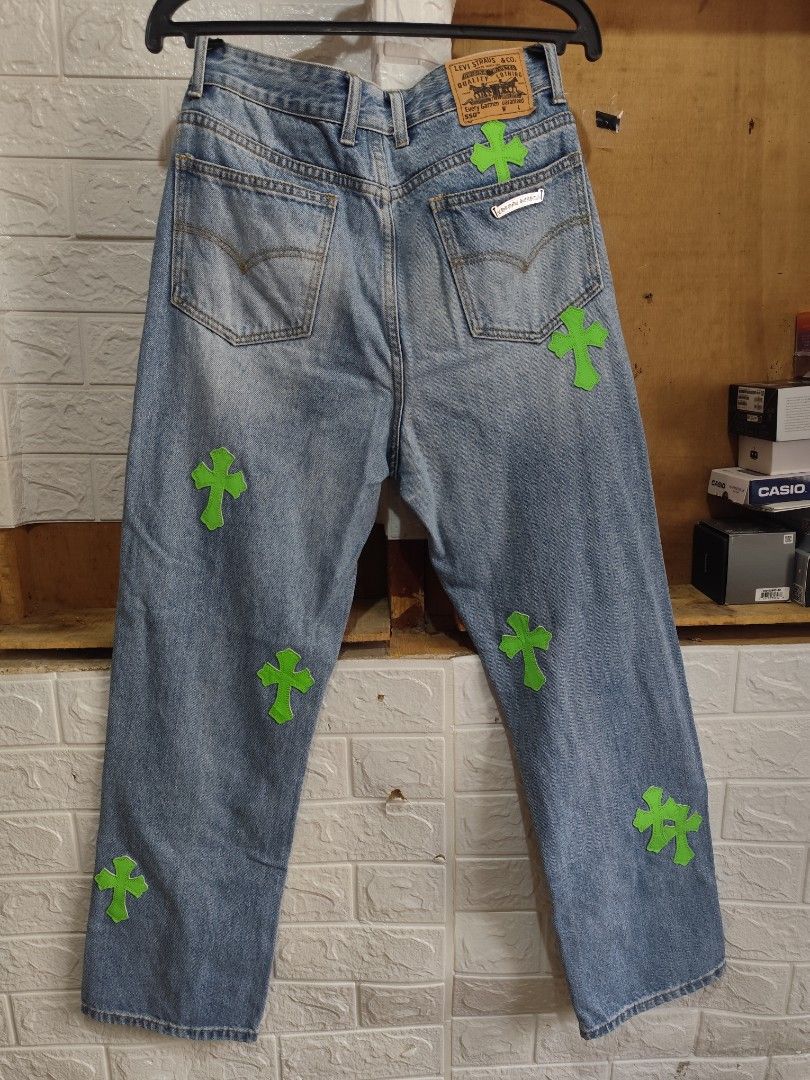 Chrome hearts X Levi's (Category: Jeans) located in Kabacan. Submitted by thriftpingts (Listing ID 1469435153, Image 2). Description: Choremhearts X Levi's 501 Condition: 10/10 Color rate : 10/10 Waist: 30 Length: 40 Hem: 8 Washtags: ✅ Issue: ❌.