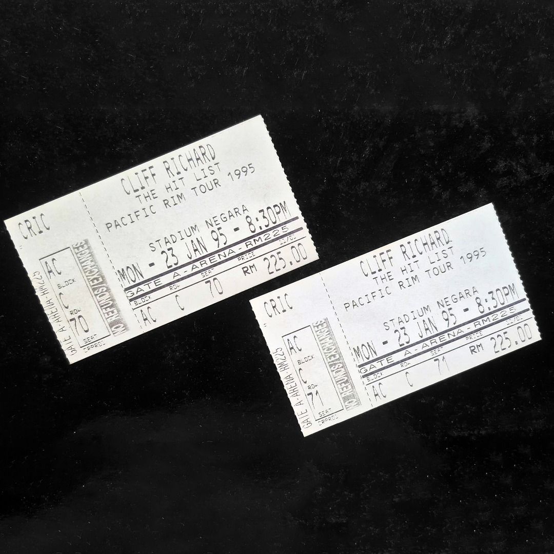 Cliff Richard The Hit List Pacific Rim Tour 1995 @ Stadium Negara ...