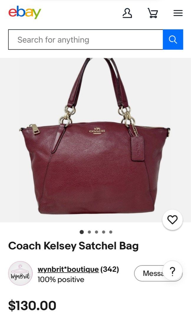 COACH KELSEY SATCHEL BAG (Category: Cross-body Bags) located in General Mariano Alvarez. Submitted by adonid (Listing ID 1469459865, Image 2). Description: COACH KELSEY SATCHEL BAG GOOD CONDITION NORMAL SIGN OF USAGE ONLY ISSUE NABURA NA CREED NIYA .