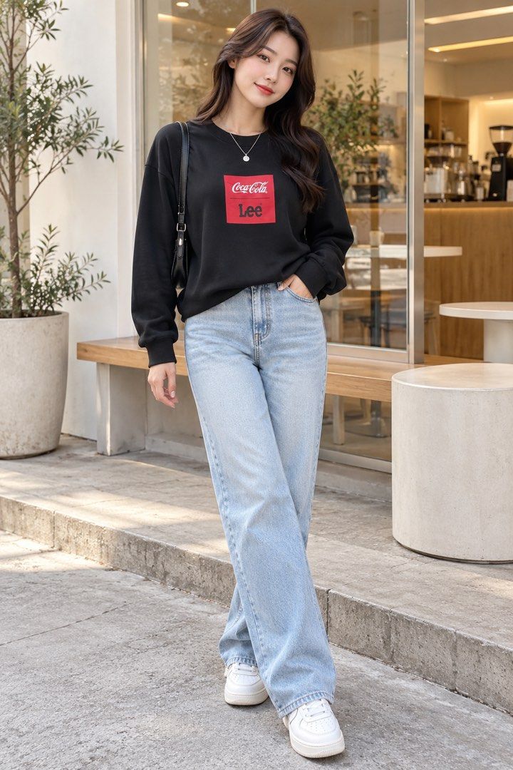 Coca-Cola x Lee Black Sweatshirt (Category: Coats, Jackets and Outerwear) located in General Trias. Submitted by crissy9053136 (Listing ID 1469446302, Image 2). Description: - Collaboration: Coca-Cola x Lee - Style: Classic black sweatshirt with red box logo graphic - Fit: Relaxed fit with long sleeves - Details: Ribbed collar, cuffs, and hem - Material: Warm and comfortable cotton - Condition: Excellent, no flaws noticed.