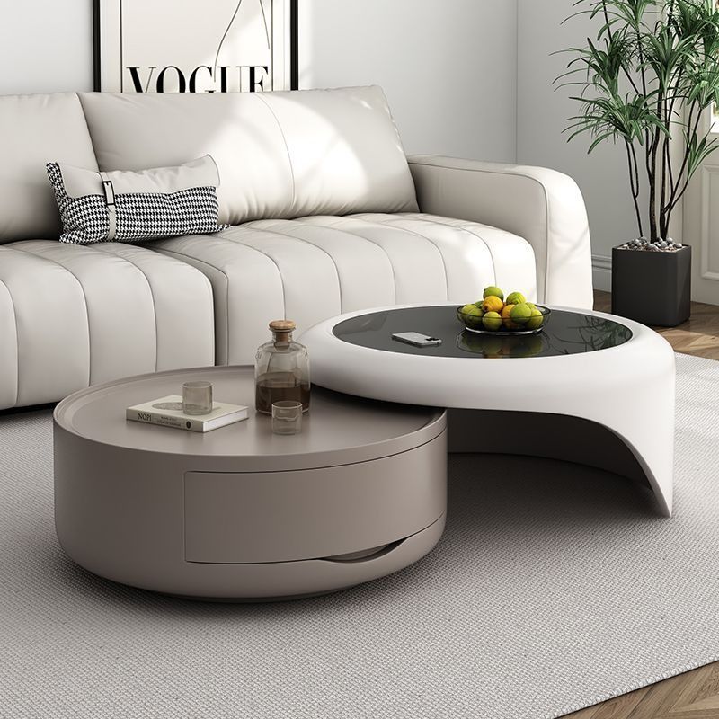 Coffee Table Cream style tea table Simple circular tea table, Furniture ...
