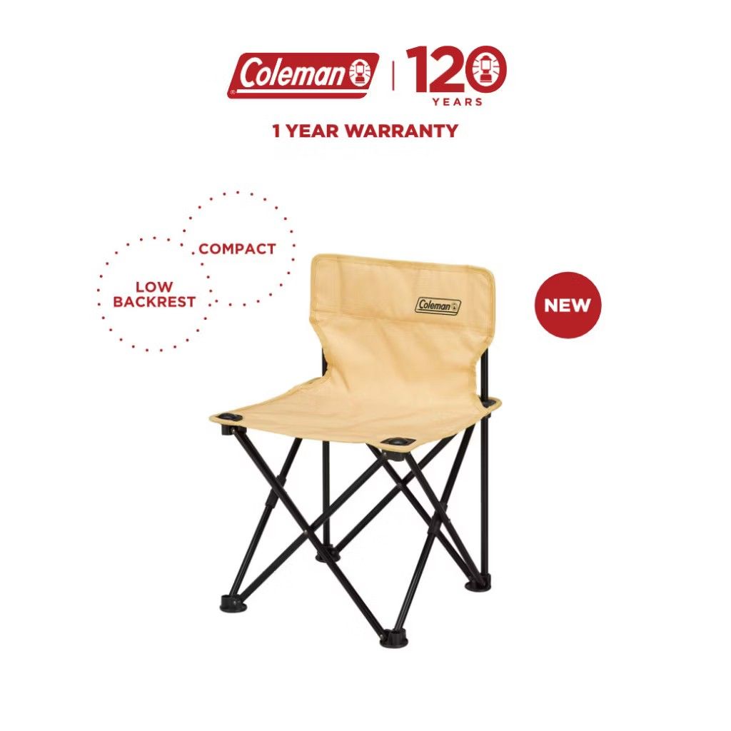 Coleman camping chair canvas seat replacement (Category: Hiking & Camping) located in Cainta. Submitted by mdscn (Listing ID 1469569989, Image 1). Description: - Authentic beige Coleman camping chair fabric replacement piece - Made from thick and durable canvas material - Features a clear Coleman logo printed on the front panel - Built with reinforced stitching along the edges for extra strength - Equipped with metal grommets at the corners for e