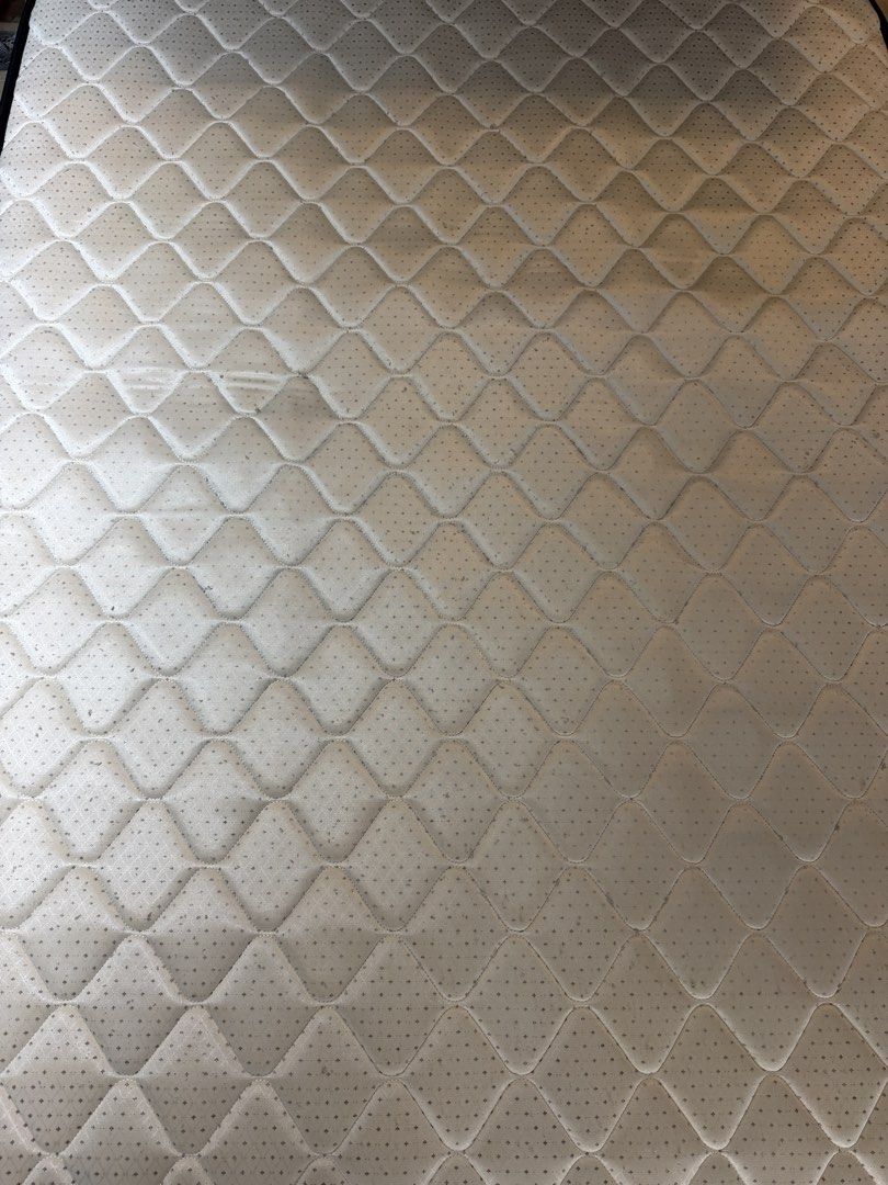 ComfortLivingPH Mattress (Category: Bed Frames & Mattresses) located in Taguig. Submitted by martinvlee (Listing ID 1469408830, Image 2). Description: - Brand: ComfortLivingPH - Design: Elegant quilted diamond pattern top with subtle grey detailing - Aesthetics: Premium brown textured fabric border with stitched brand logo - Structure: Standard rectangular shape with solid, supportive edges - Condition: Clean upper surface, well-maintained - Fulf