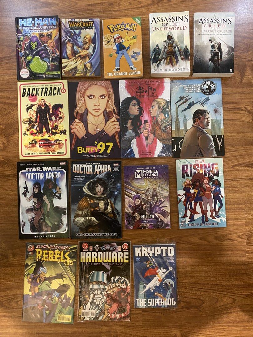 Comics / Books / Novels (Category: Comics & Manga) located in Las Pinas. Submitted by garagesalesalaspinas (Listing ID 1469549108, Image 1). Description: 👾 Comics / Books / Novels > He-Man and the Masters of the Universe Tales of Eternia I, Skeletor - 150 > Warcraft the sunwell trilogy - 100 > Pokemon The Orange League - 150 > Assassins Creed The Underworld - 250 > Assassins Creed The Secret Crusade - 250 > Backtrack - 150 > Buffy ‘97 - 150 > Bu