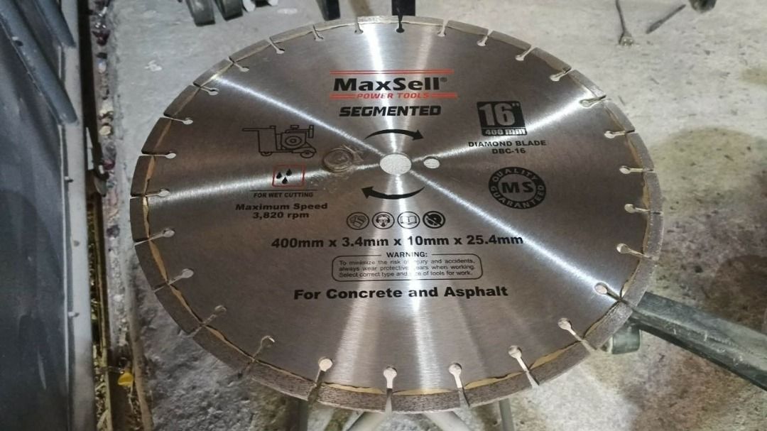 Concrete Cutter Blade Specs: 16" (Category: Everything Else Others) located in Manila. Submitted by joeyroque09 (Listing ID 1469435184, Image 3). Description: Concrete Cutter Blade Specs: 16".