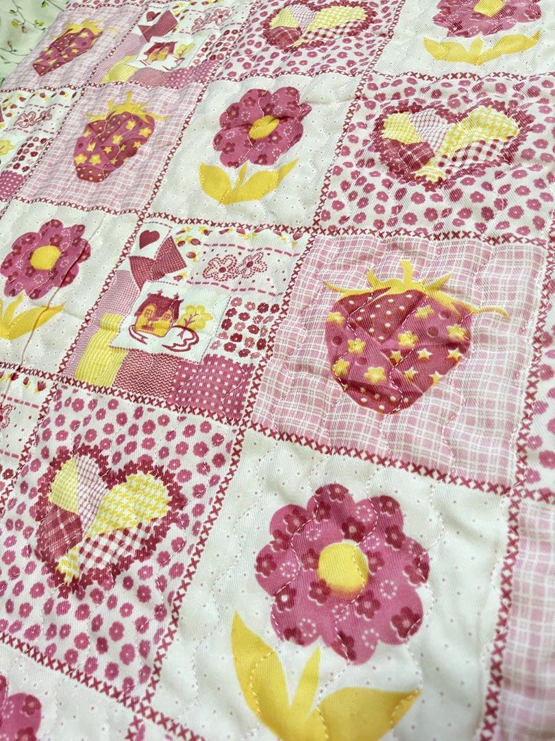Coquette Single bed pink floral patchwork blanket (Category: Bedding & Towels) located in Davao. Submitted by lovedfaerie (Listing ID 1469526148, Image 2). Description: Single bed size has tear slide 3 other than that no more flaws/stain ₱100 sf to all areas.
