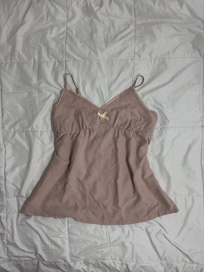 COQUETTE STRAPPY SLEEPWEAR TOPS BUNDLE (Category: Sleeveless) located in Baler. Submitted by pia_preloved_thrifted (Listing ID 1469516719, Image 2). Description: Preloved M-L Pink: No issues White: Has lint MOD: JNT/ORANGE APP CO MOP: GCASH LOC: AURORA PROVINCE .
