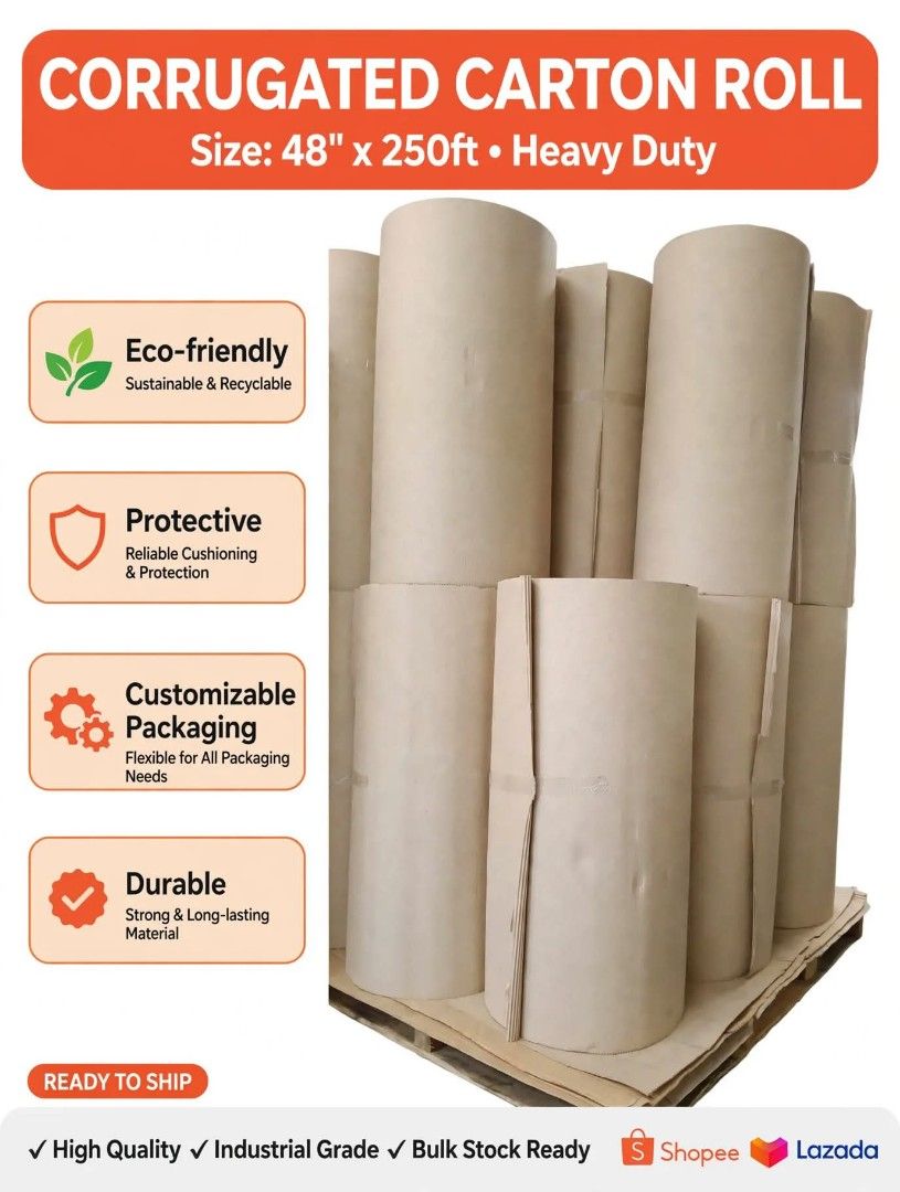 Corrugated Carton Roll (Category: Everything Else Others) located in Manila. Submitted by michelle1095 (Listing ID 1469455730, Image 2). Description: 📢Corrugated Carton Roll Direct Supplier here Open for Pick up and Deliver , -No minimum order for Pick up FREE Delivery for Bulk Order Message me Directly.