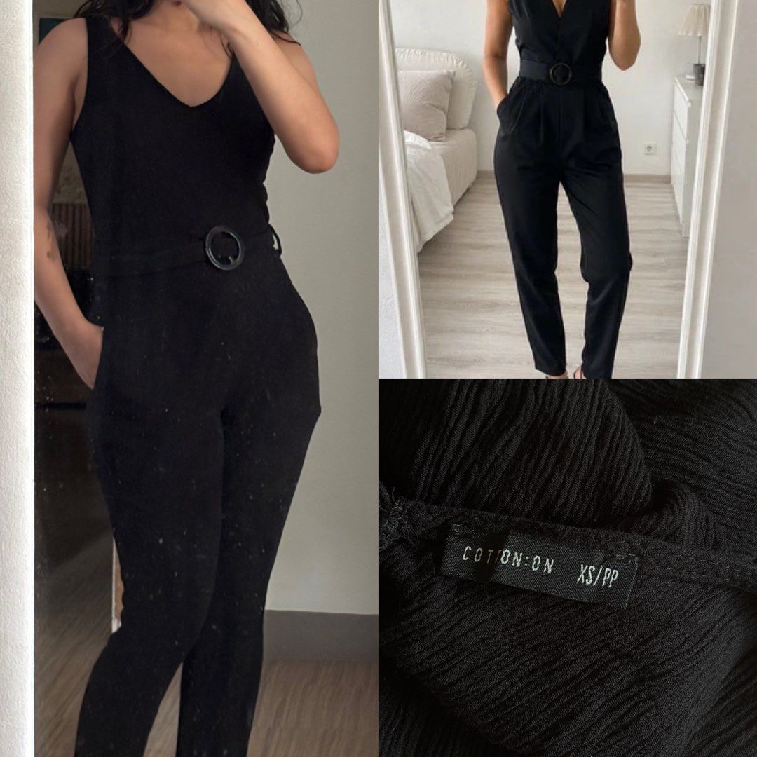 Cotton Black Vneck Belted Jumpsuit (Category: Jumpsuits) located in Binan City. Submitted by mypreloved_haul (Listing ID 1469490961, Image 1). Description: LAST PRICE POSTED!.