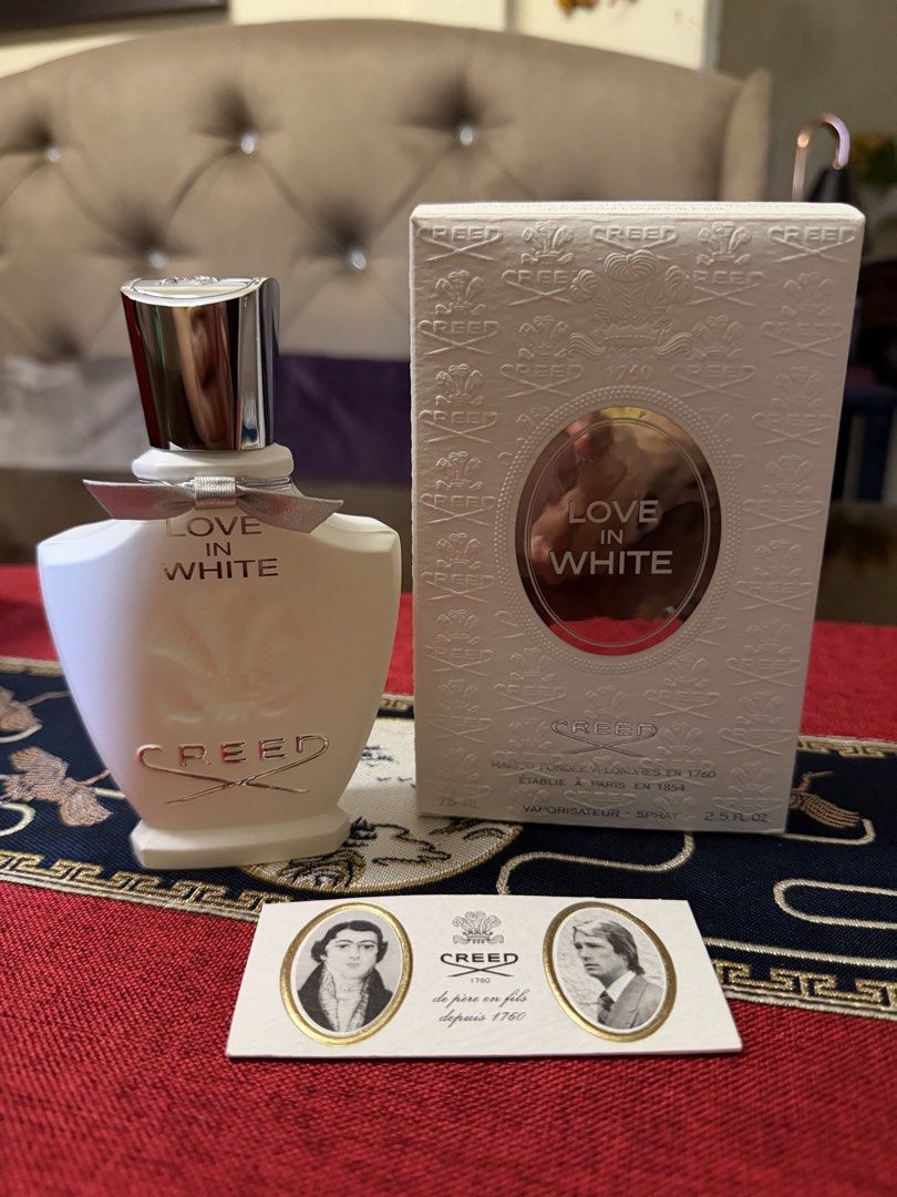 Creed Love In White 75ml Eau de Parfum (Category: Fragrance & Deodorants) located in Marikina City. Submitted by purpleloverwinterbear (Listing ID 1469552646, Image 1). Description: 🤍CREED LOVE IN WHITE 75ml🤍 85%-90% 🏷️₱12,000 🔘bought from podium store 🔘complete with box and paperbag 📍marikina city 🚛🛵grab,lalamove,lbc.