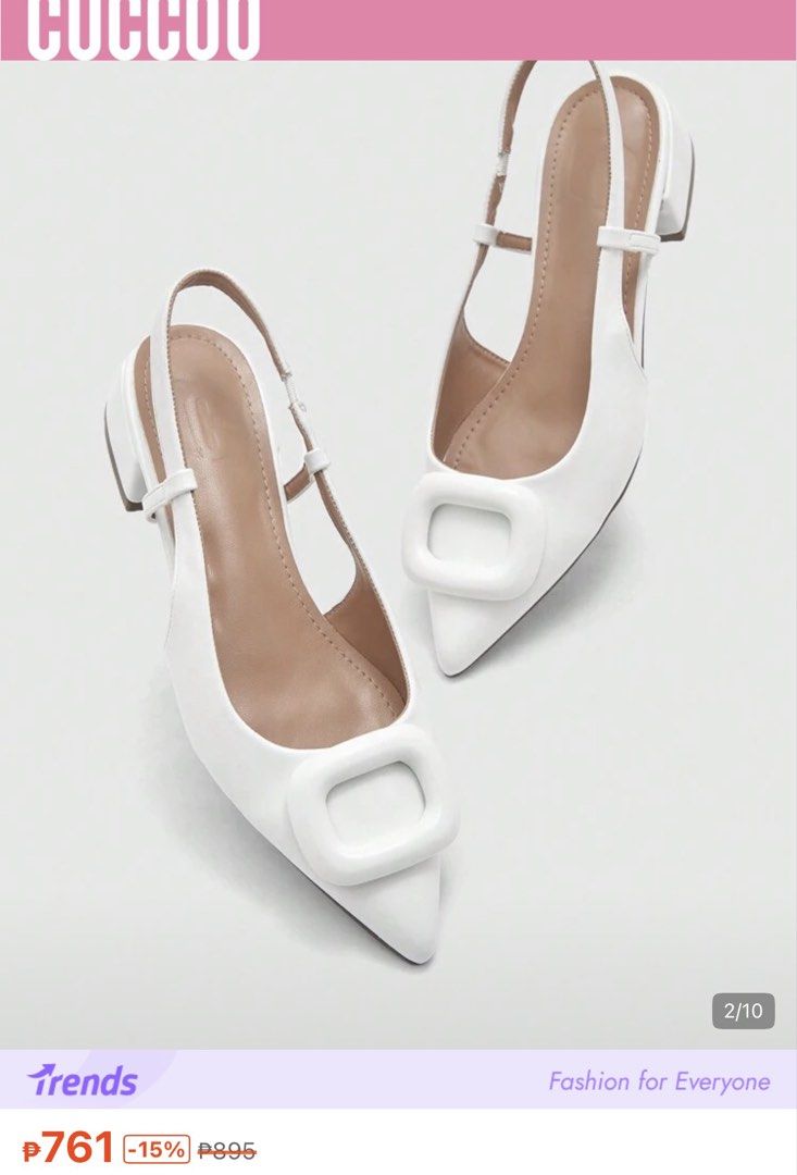 Cuccoo white flats (Category: Flats & Sandals) located in Rizal. Submitted by kirschet_k (Listing ID 1469439760, Image 3). Description: Brand new Bought 2 pairs 40 and 41 800 on app Comfy .
