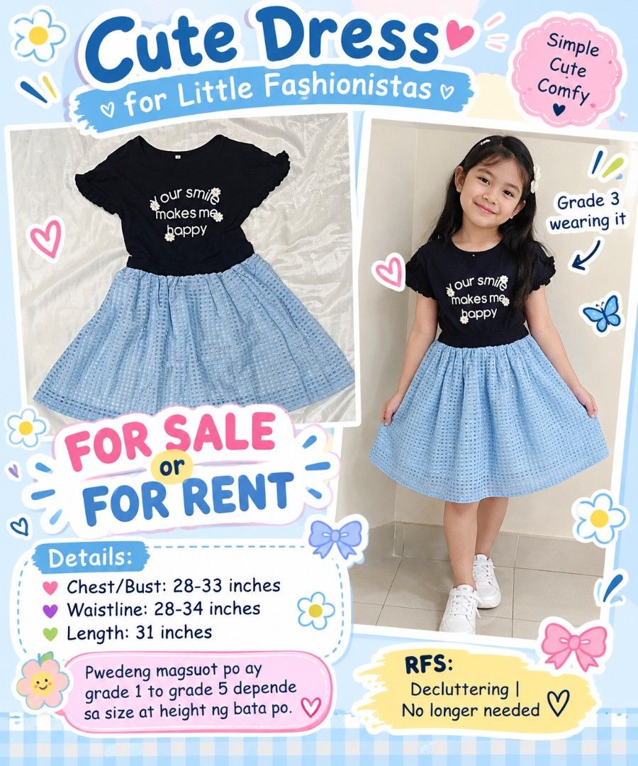 Cute Navy & Light Blue Dress (Category: Babies & Kids Fashion) located in Taguig. Submitted by miss_rein (Listing ID 1469501682, Image 1). Description: .