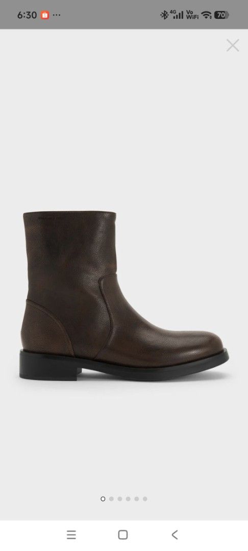 Dark Brown Zip Up Boots (Category: Boots) located in Taguig. Submitted by frugalfresh (Listing ID 1469489840, Image 1). Description: Burnished Side-Zip Ankle Boots - Dark Brown ₱5,399.00 (Our legacy camion boot dupe/ alternative) - Brand: Charles & Keith - Color: Rich dark brown - Material: Burnished PU leather - Design: Modern square toe with low block heel - Closure: Side zipper with branded metal pulls - Style: Clean, minimalist, and versatile