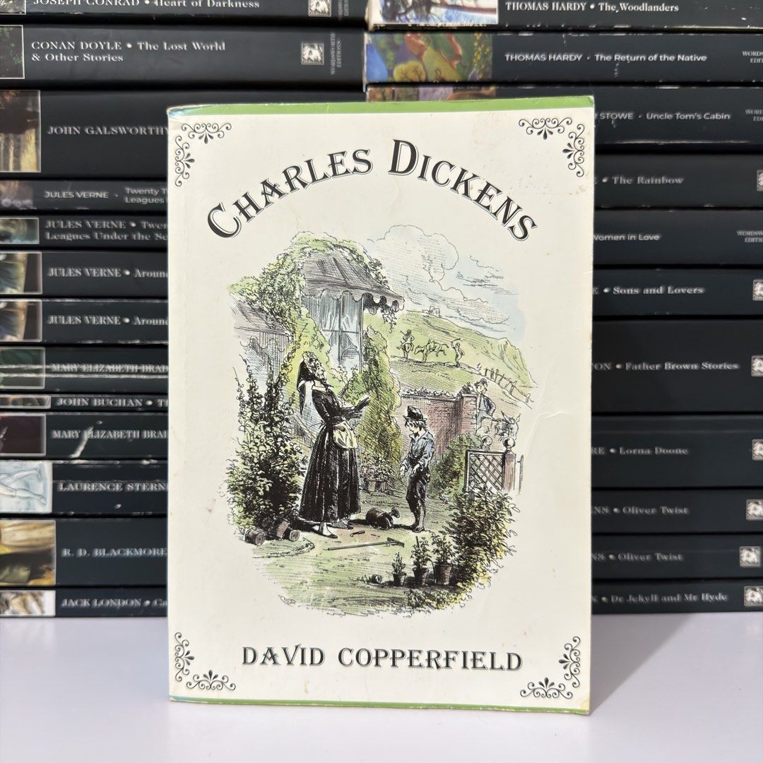 David Copperfield by Charles Dickens hardcover book classics (Category: Storybooks) located in Lingayen. Submitted by readwjane (Listing ID 1469479112, Image 1). Description: - Title: David Copperfield by Charles Dickens - Edition: Illustrated cover art with green and cream spine and border - Condition: Pages intact and fully readable - Ideal for: Classic literature collectors and bookshelf decor - Shipping: Ships fast from a trusted Carousell se