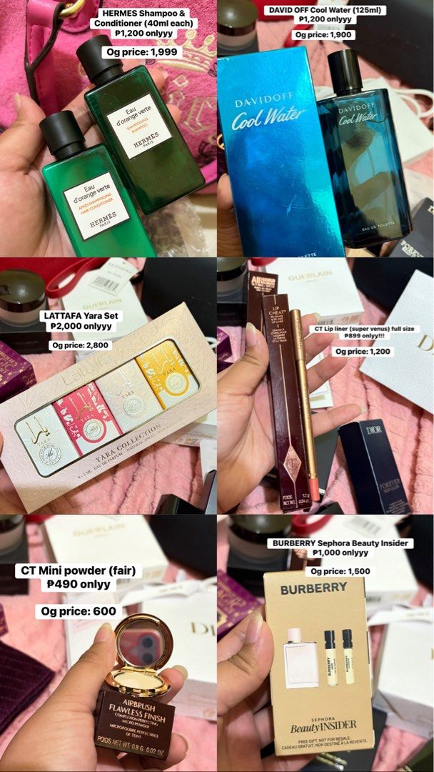 DECLUTTERING MY VANITY‼️ (Category: Makeup) located in Bulacan. Submitted by shopwithme_23 (Listing ID 1469548849, Image 2). Description: 𝘚𝘦𝘭𝘭𝘪𝘯𝘨 𝘵𝘩𝘦𝘴𝘦 high-end 𝘮𝘢𝘬𝘦𝘶𝘱 𝘱𝘳𝘰𝘥𝘶𝘤𝘵𝘴 𝘢𝘵 low 𝘱𝘳𝘪𝘤𝘦! All of them 𝗮𝗿𝗲 𝗯𝗿𝗮𝗻𝗱 𝗻𝗲w💋 •💯authentic (money back guaranteed if proven fake) •All comes with a box, except the hermes We ship nationwide! YES TO SAME DAY DELIVERY VIA LALAMOVE ✅MOP: Gcash/Maya/Maribank ✅MOD: J&T/L