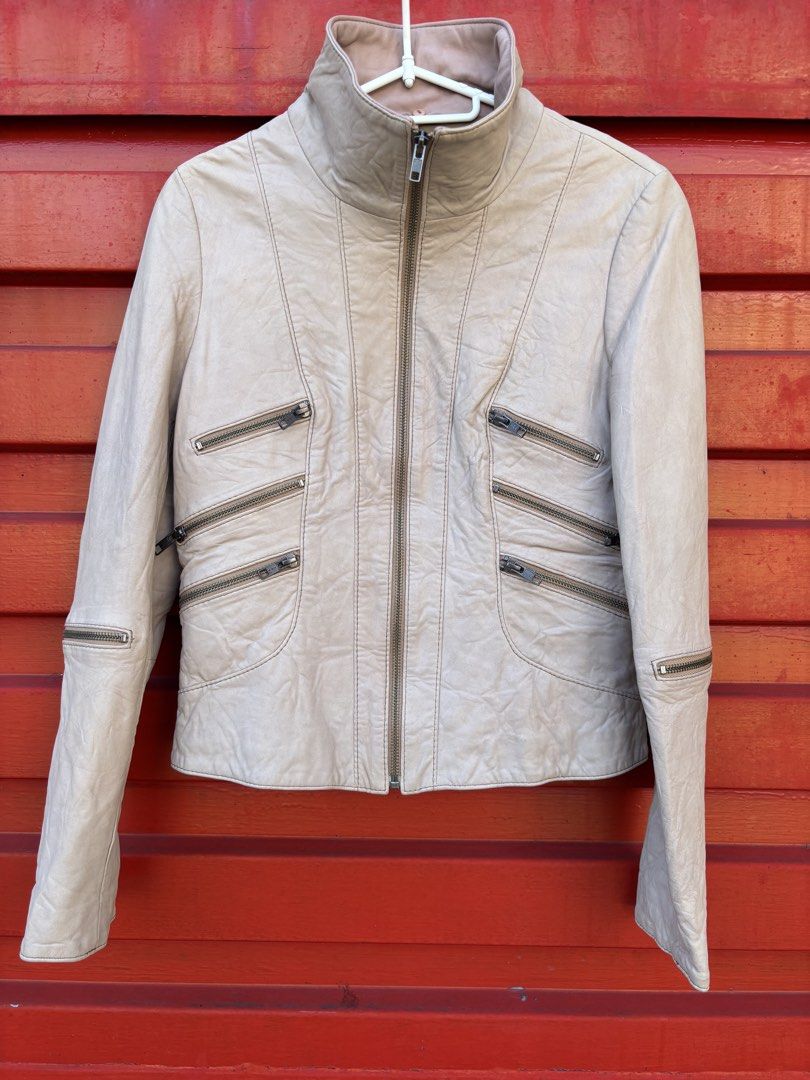 DEFANI LAMB LEATHER BIKER JACKET (Category: Coats, Jackets and Outerwear) located in Bacolod City. Submitted by keel_08 (Listing ID 1469488342, Image 2). Description: S-M fittings Sign of usage only, YKK Zippers free shipping.